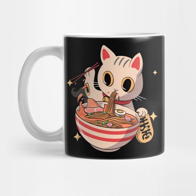 Japanese Kawaii Neko Cat Kitten Ramen Noodle Anime by Sassee Designs